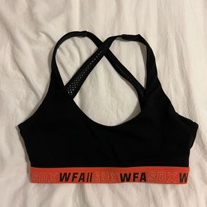 SARAHS DAY X WFA BLACK AND NEON SPORTS BRA